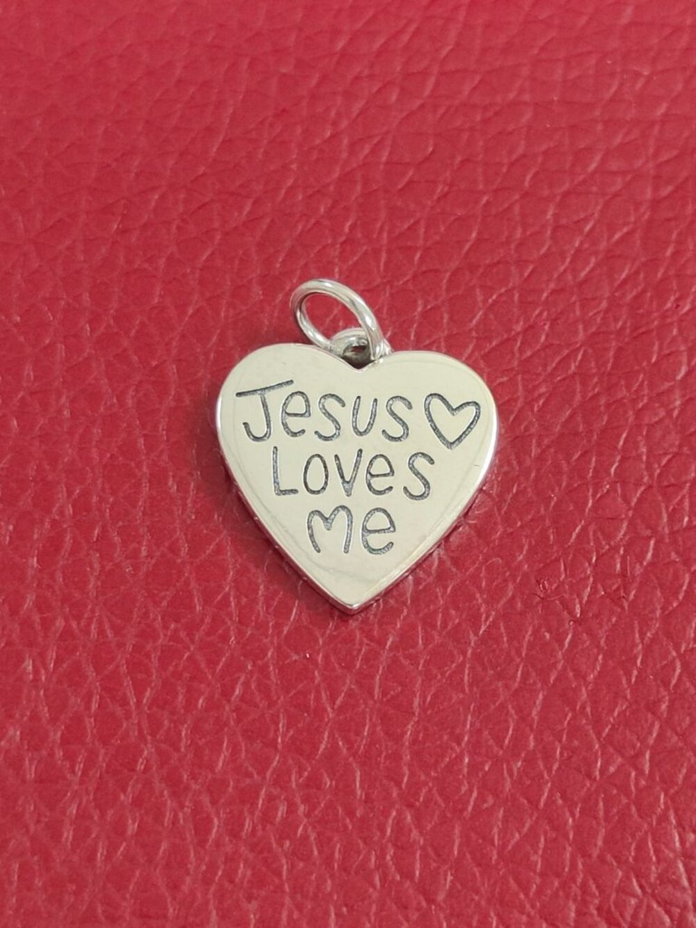 James Avery Jesus Loves Me Heart Charm with box